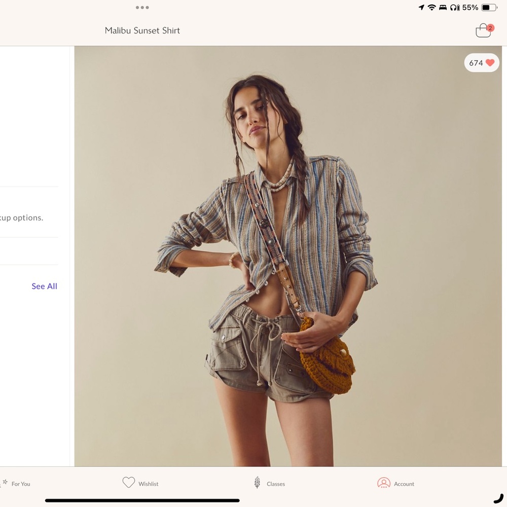 127 Free People - We The Free Button Down sz M